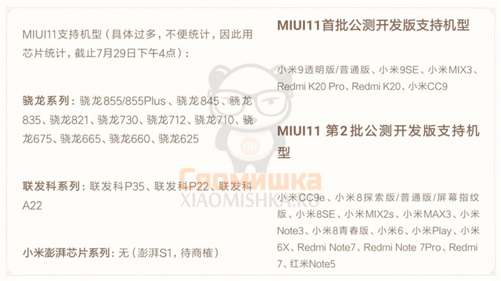 MIUI 11发布时间及首批支持升级机型曝光